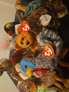 Lot of 10 TY Beanie Babies Plush Toys Collectible Stuffed Animals